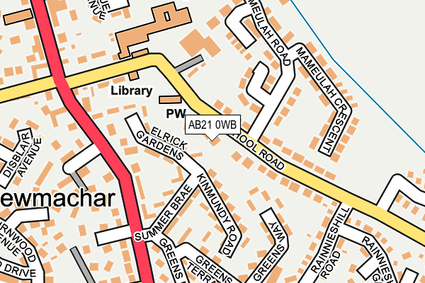 AB21 0WB map - OS OpenMap – Local (Ordnance Survey) AB21 0WB map - OS OpenMap – Local (Ordnance Survey)