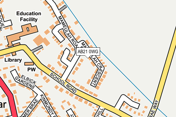 AB21 0WG map - OS OpenMap – Local (Ordnance Survey) AB21 0WG map - OS OpenMap – Local (Ordnance Survey)