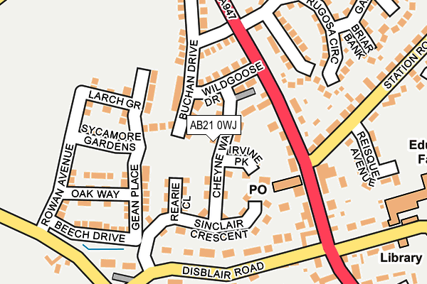 AB21 0WJ map - OS OpenMap – Local (Ordnance Survey) AB21 0WJ map - OS OpenMap – Local (Ordnance Survey)