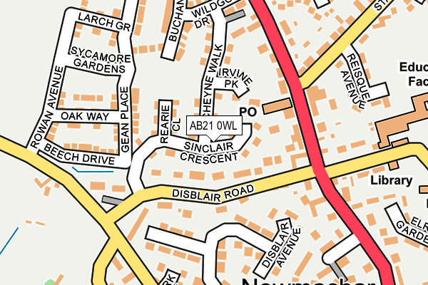 AB21 0WL map - OS OpenMap – Local (Ordnance Survey) AB21 0WL map - OS OpenMap – Local (Ordnance Survey)