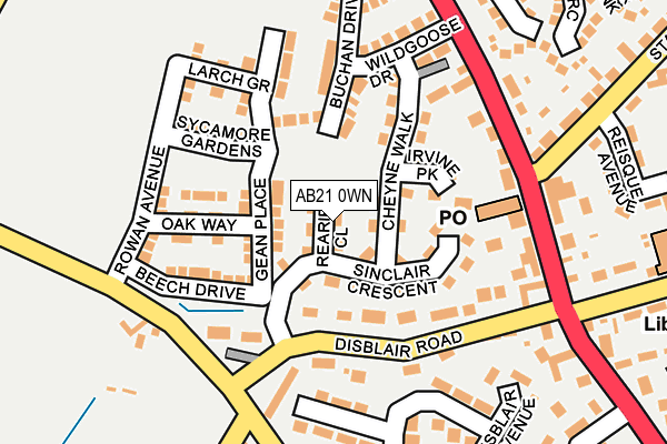AB21 0WN map - OS OpenMap – Local (Ordnance Survey) AB21 0WN map - OS OpenMap – Local (Ordnance Survey)