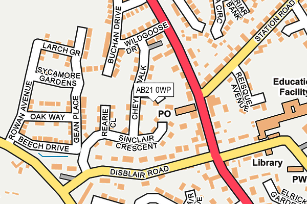 AB21 0WP map - OS OpenMap – Local (Ordnance Survey) AB21 0WP map - OS OpenMap – Local (Ordnance Survey)