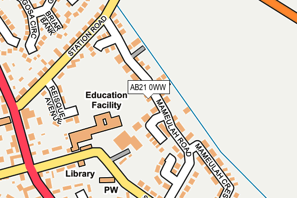 AB21 0WW map - OS OpenMap – Local (Ordnance Survey) AB21 0WW map - OS OpenMap – Local (Ordnance Survey)