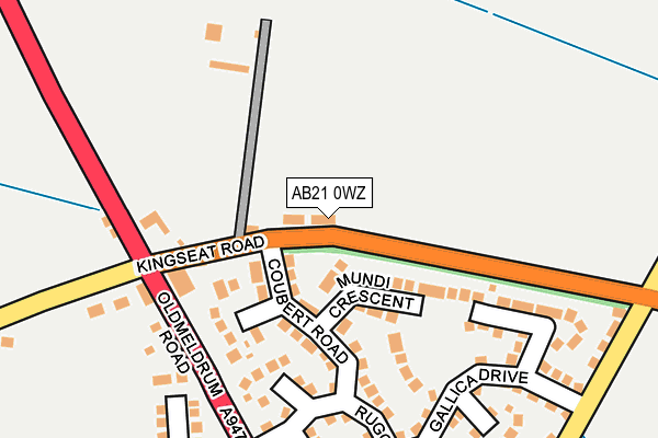 AB21 0WZ map - OS OpenMap – Local (Ordnance Survey) AB21 0WZ map - OS OpenMap – Local (Ordnance Survey)