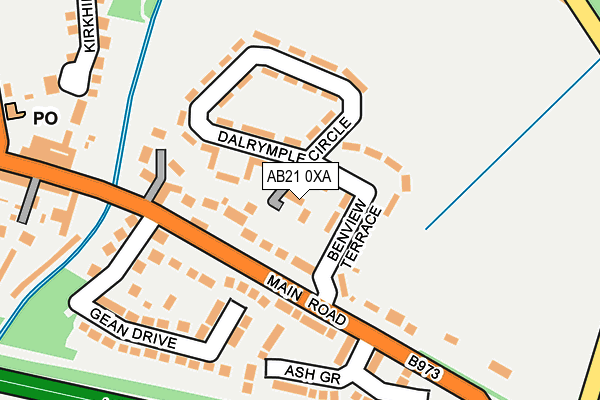 AB21 0XA map - OS OpenMap – Local (Ordnance Survey) AB21 0XA map - OS OpenMap – Local (Ordnance Survey)