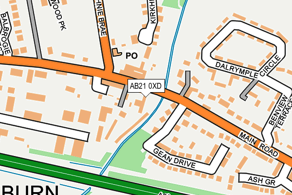 AB21 0XD map - OS OpenMap – Local (Ordnance Survey) AB21 0XD map - OS OpenMap – Local (Ordnance Survey)