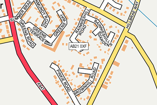AB21 0XF map - OS OpenMap – Local (Ordnance Survey) AB21 0XF map - OS OpenMap – Local (Ordnance Survey)