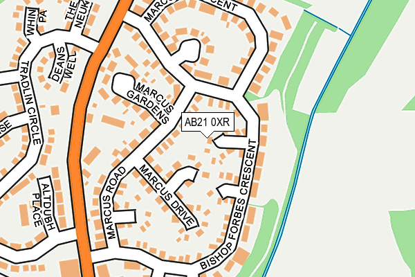 AB21 0XR map - OS OpenMap – Local (Ordnance Survey) AB21 0XR map - OS OpenMap – Local (Ordnance Survey)