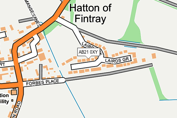 AB21 0XY map - OS OpenMap – Local (Ordnance Survey) AB21 0XY map - OS OpenMap – Local (Ordnance Survey)
