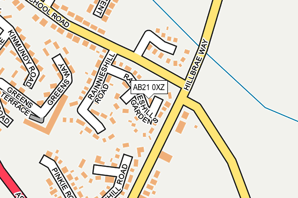 AB21 0XZ map - OS OpenMap – Local (Ordnance Survey) AB21 0XZ map - OS OpenMap – Local (Ordnance Survey)