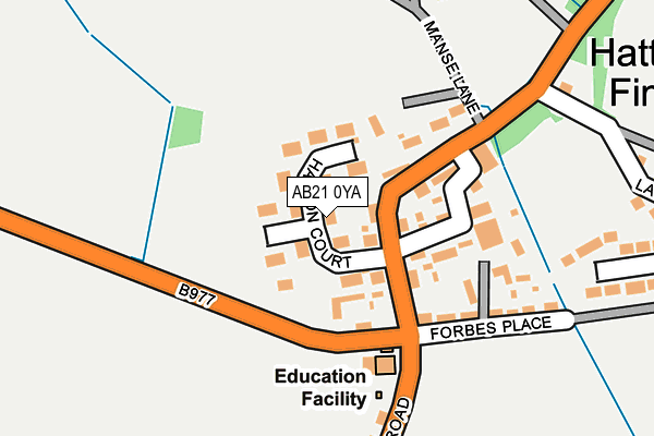 AB21 0YA map - OS OpenMap – Local (Ordnance Survey) AB21 0YA map - OS OpenMap – Local (Ordnance Survey)
