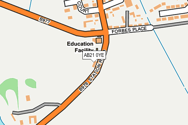 AB21 0YE map - OS OpenMap – Local (Ordnance Survey) AB21 0YE map - OS OpenMap – Local (Ordnance Survey)