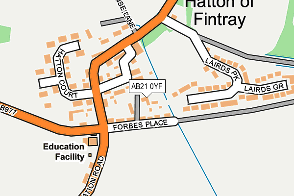 AB21 0YF map - OS OpenMap – Local (Ordnance Survey) AB21 0YF map - OS OpenMap – Local (Ordnance Survey)