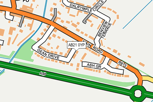 AB21 0YP map - OS OpenMap – Local (Ordnance Survey) AB21 0YP map - OS OpenMap – Local (Ordnance Survey)