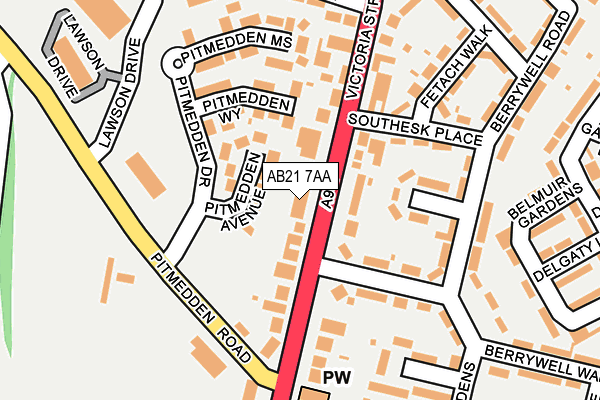 AB21 7AA map - OS OpenMap – Local (Ordnance Survey) AB21 7AA map - OS OpenMap – Local (Ordnance Survey)