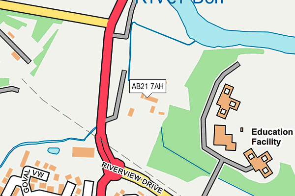 AB21 7AH map - OS OpenMap – Local (Ordnance Survey) AB21 7AH map - OS OpenMap – Local (Ordnance Survey)