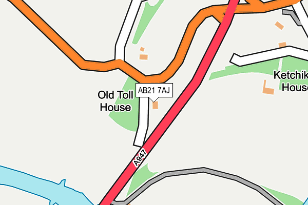 AB21 7AJ map - OS OpenMap – Local (Ordnance Survey) AB21 7AJ map - OS OpenMap – Local (Ordnance Survey)