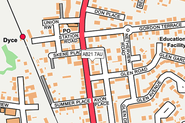 AB21 7AU map - OS OpenMap – Local (Ordnance Survey) AB21 7AU map - OS OpenMap – Local (Ordnance Survey)