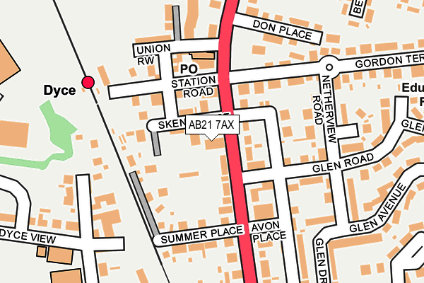 AB21 7AX map - OS OpenMap – Local (Ordnance Survey) AB21 7AX map - OS OpenMap – Local (Ordnance Survey)