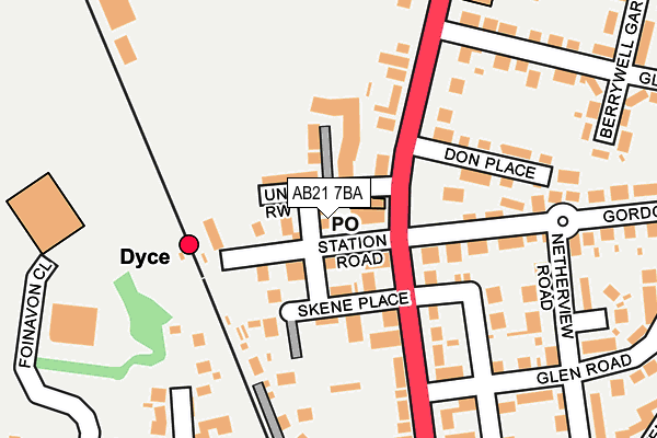AB21 7BA map - OS OpenMap – Local (Ordnance Survey) AB21 7BA map - OS OpenMap – Local (Ordnance Survey)