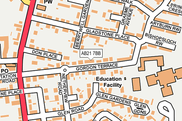 AB21 7BB map - OS OpenMap – Local (Ordnance Survey) AB21 7BB map - OS OpenMap – Local (Ordnance Survey)