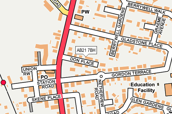 AB21 7BH map - OS OpenMap – Local (Ordnance Survey) AB21 7BH map - OS OpenMap – Local (Ordnance Survey)