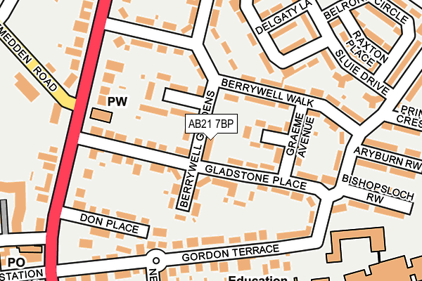 AB21 7BP map - OS OpenMap – Local (Ordnance Survey) AB21 7BP map - OS OpenMap – Local (Ordnance Survey)