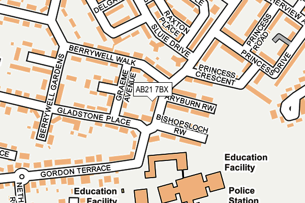 AB21 7BX map - OS OpenMap – Local (Ordnance Survey) AB21 7BX map - OS OpenMap – Local (Ordnance Survey)