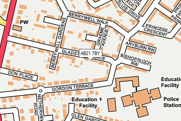 AB21 7BY map - OS OpenMap – Local (Ordnance Survey) AB21 7BY map - OS OpenMap – Local (Ordnance Survey)