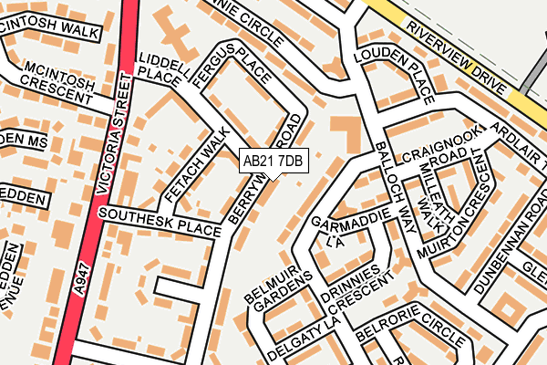 AB21 7DB map - OS OpenMap – Local (Ordnance Survey) AB21 7DB map - OS OpenMap – Local (Ordnance Survey)