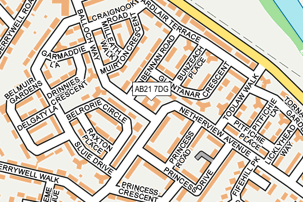 AB21 7DG map - OS OpenMap – Local (Ordnance Survey) AB21 7DG map - OS OpenMap – Local (Ordnance Survey)