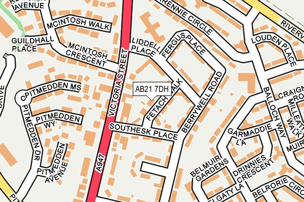 AB21 7DH map - OS OpenMap – Local (Ordnance Survey) AB21 7DH map - OS OpenMap – Local (Ordnance Survey)