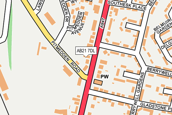 AB21 7DL map - OS OpenMap – Local (Ordnance Survey) AB21 7DL map - OS OpenMap – Local (Ordnance Survey)