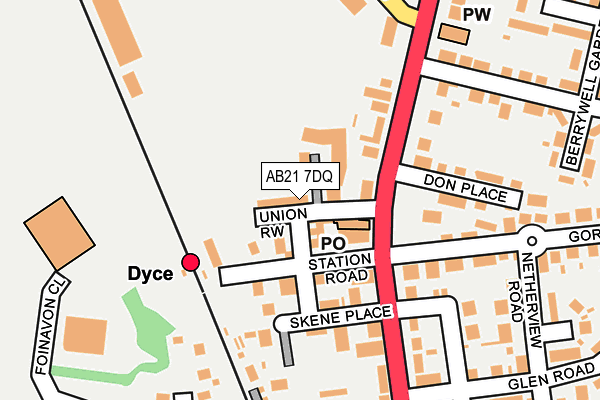 AB21 7DQ map - OS OpenMap – Local (Ordnance Survey) AB21 7DQ map - OS OpenMap – Local (Ordnance Survey)