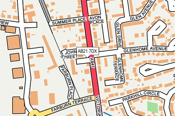 AB21 7DX map - OS OpenMap – Local (Ordnance Survey) AB21 7DX map - OS OpenMap – Local (Ordnance Survey)