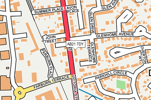 AB21 7DY map - OS OpenMap – Local (Ordnance Survey) AB21 7DY map - OS OpenMap – Local (Ordnance Survey)
