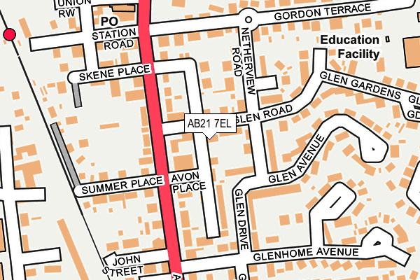 AB21 7EL map - OS OpenMap – Local (Ordnance Survey) AB21 7EL map - OS OpenMap – Local (Ordnance Survey)