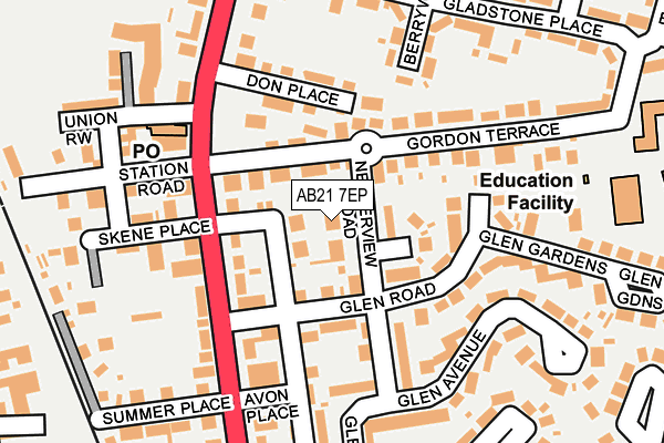 AB21 7EP map - OS OpenMap – Local (Ordnance Survey) AB21 7EP map - OS OpenMap – Local (Ordnance Survey)