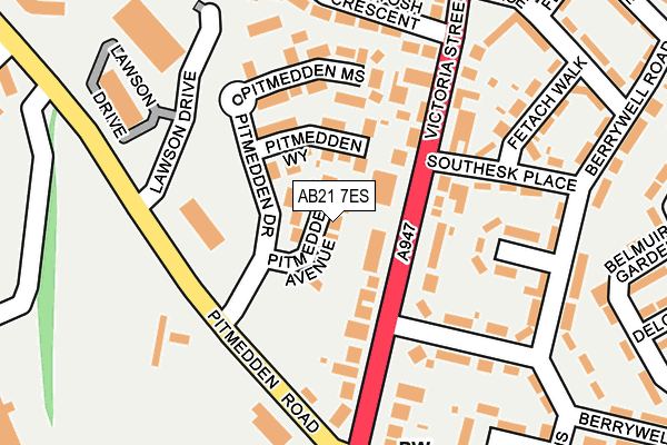AB21 7ES map - OS OpenMap – Local (Ordnance Survey) AB21 7ES map - OS OpenMap – Local (Ordnance Survey)