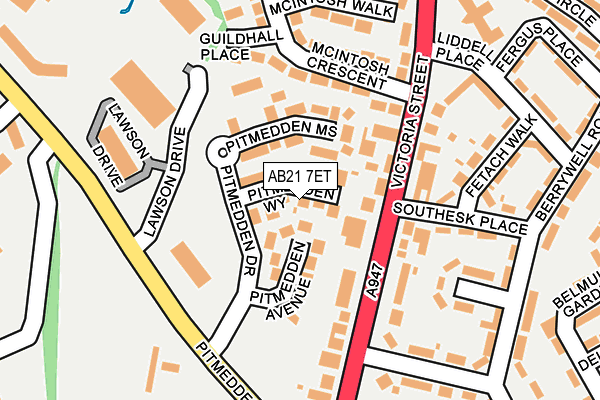 AB21 7ET map - OS OpenMap – Local (Ordnance Survey) AB21 7ET map - OS OpenMap – Local (Ordnance Survey)