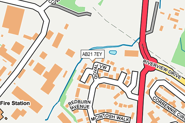 AB21 7EY map - OS OpenMap – Local (Ordnance Survey) AB21 7EY map - OS OpenMap – Local (Ordnance Survey)