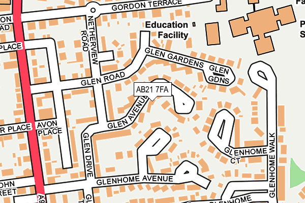 AB21 7FA map - OS OpenMap – Local (Ordnance Survey) AB21 7FA map - OS OpenMap – Local (Ordnance Survey)