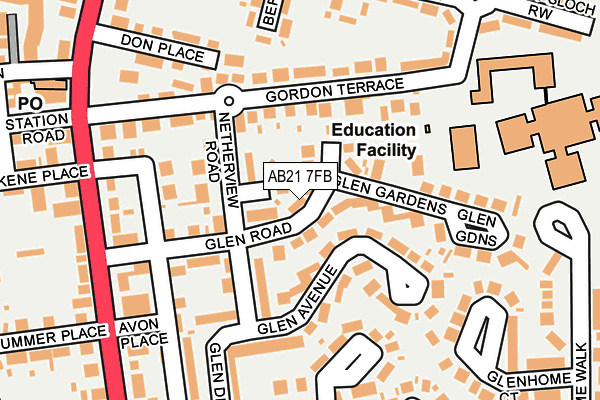 AB21 7FB map - OS OpenMap – Local (Ordnance Survey) AB21 7FB map - OS OpenMap – Local (Ordnance Survey)