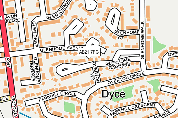 AB21 7FG map - OS OpenMap – Local (Ordnance Survey) AB21 7FG map - OS OpenMap – Local (Ordnance Survey)