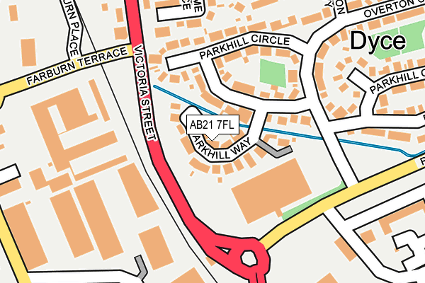 AB21 7FL map - OS OpenMap – Local (Ordnance Survey) AB21 7FL map - OS OpenMap – Local (Ordnance Survey)