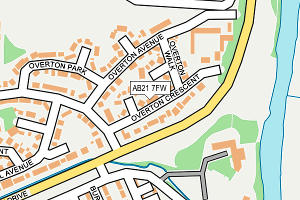 AB21 7FW map - OS OpenMap – Local (Ordnance Survey) AB21 7FW map - OS OpenMap – Local (Ordnance Survey)