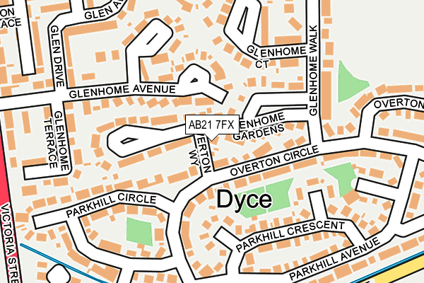 AB21 7FX map - OS OpenMap – Local (Ordnance Survey) AB21 7FX map - OS OpenMap – Local (Ordnance Survey)