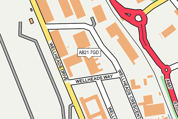AB21 7GD map - OS OpenMap – Local (Ordnance Survey) AB21 7GD map - OS OpenMap – Local (Ordnance Survey)
