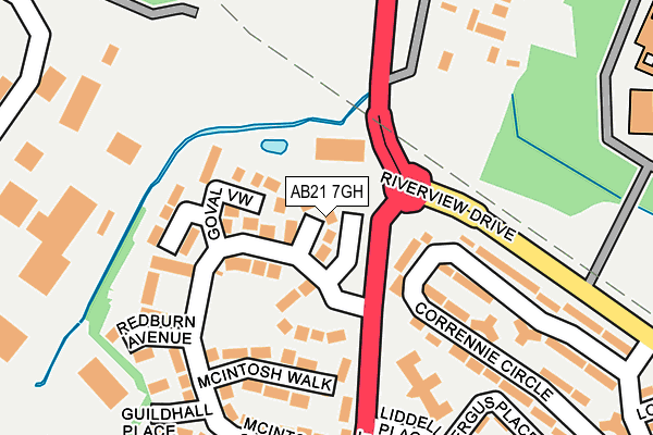 AB21 7GH map - OS OpenMap – Local (Ordnance Survey) AB21 7GH map - OS OpenMap – Local (Ordnance Survey)