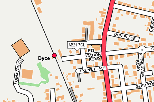 AB21 7GL map - OS OpenMap – Local (Ordnance Survey) AB21 7GL map - OS OpenMap – Local (Ordnance Survey)